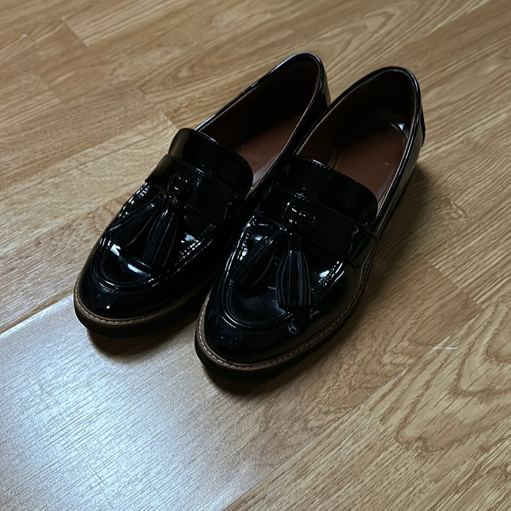 Franco Sarto black loafers, size 7.5 wide